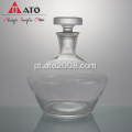 Decanter feito à mão conjunto com 3 vidro de cristal esculpido